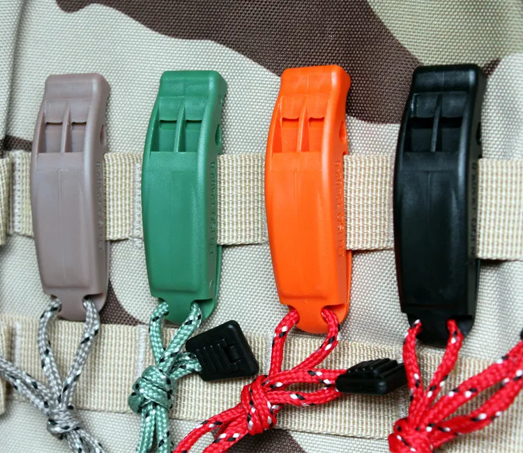 Outdoor Survival 10 Pack Plastic Loud Orange Rescue Floating Emergency Whistle for Personal Safety