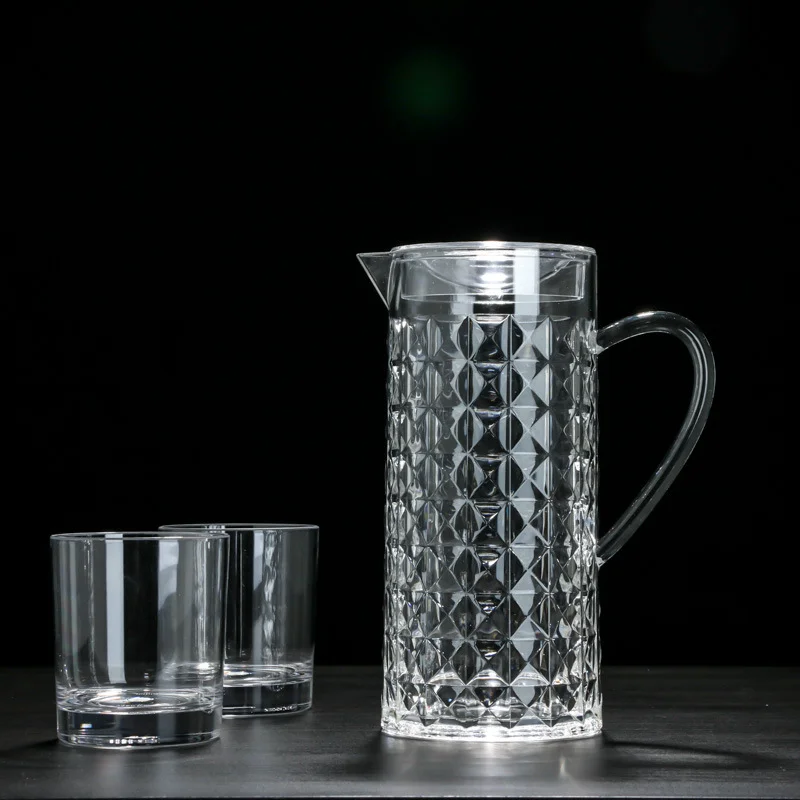 Unbreakable Clear Plastic Water Pitcher with Lid for Cold Water Iced Tea Juice Beverage Carafe