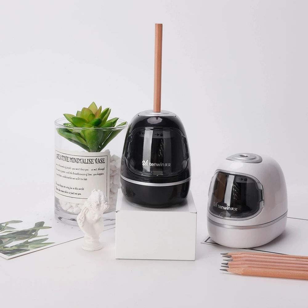 Tenwin 8030 Adjustable Function Spiral Blade Electric Metal Pencil Sharpener for School Students