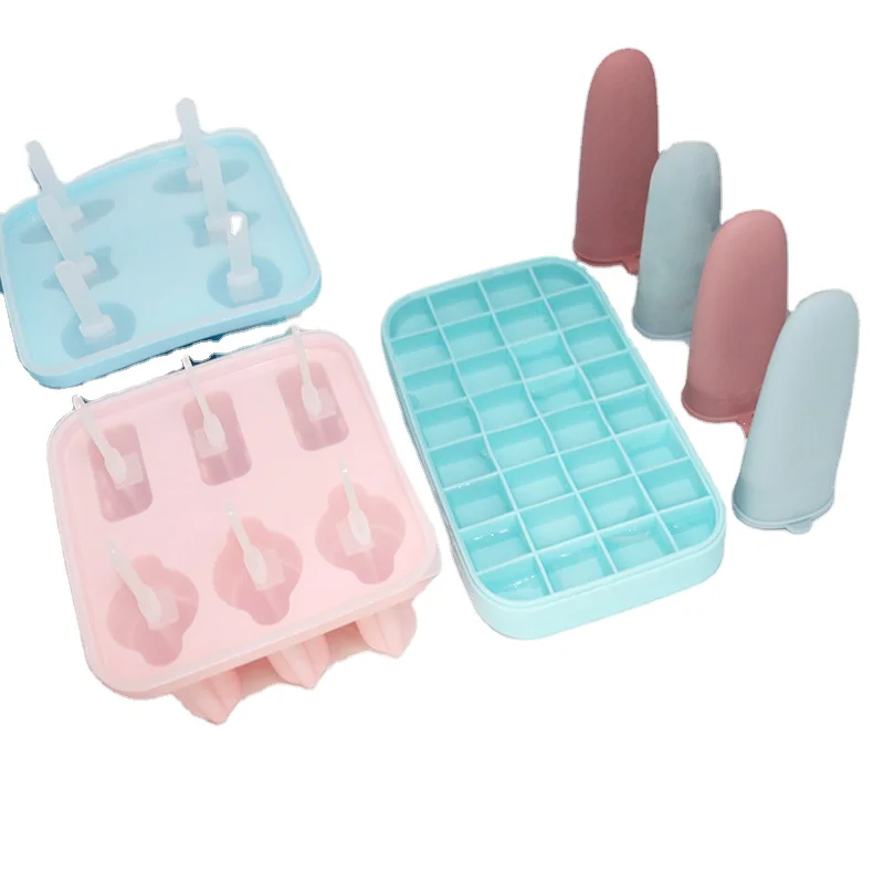 New Design High Quality Custom Logo Silicone Popsicle Mold Silicon Ice Cream Pop Molds With Cover Wholesale Custom Ice Cream Mol