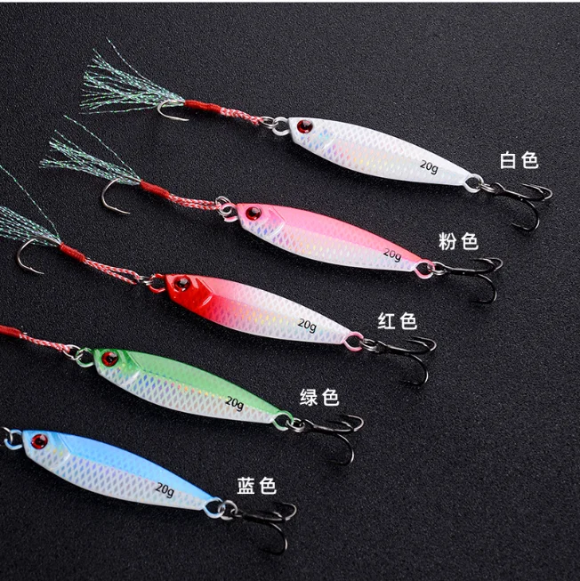 OEM 7g 10g 15g 20g 25g 30g Artificial Fishing Jigbait Lures Glow Small Jigging Lure Metal Saltwater Fishing Jigs