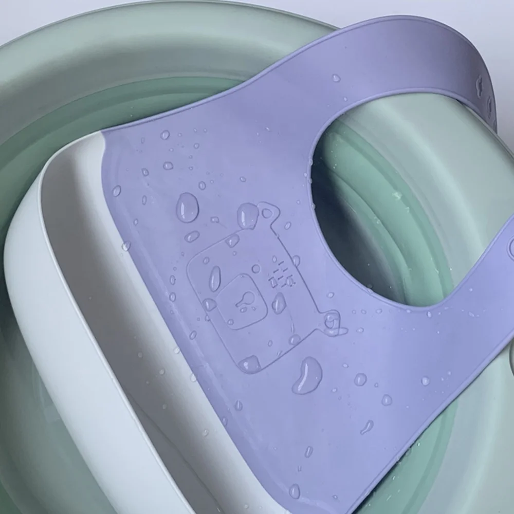 Hot Sale Kids Products Cute Silicone Tpe Waterproof Baby Lunch Bibs Baby Boy Essentials