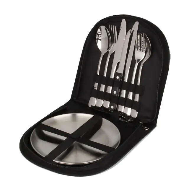 Горячая Распродажа набор посуды из высококачественной нержавеющей стали разных цветов для выживания на природе кемпинга