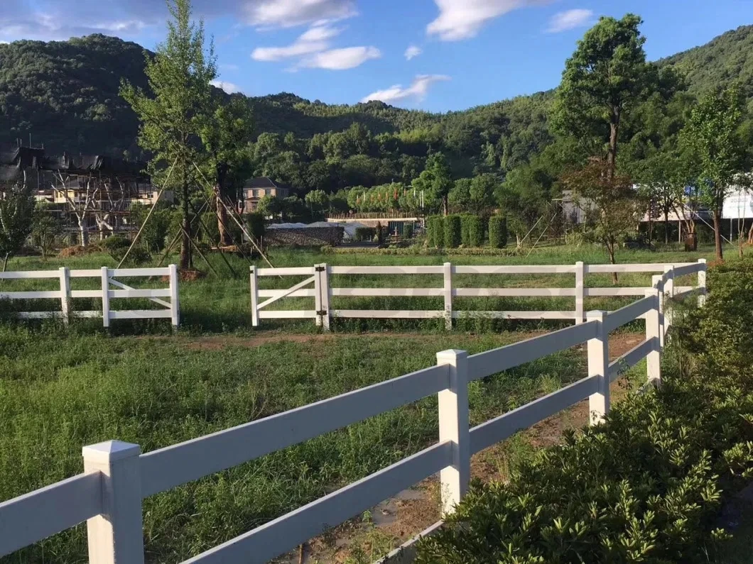 High Quality White 3 Rails Horse Fence PVC Plastic Horse Arena Fencing Composite Vinyl Horse Fences