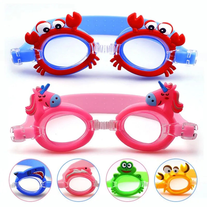 Hot sale cute design custom uv eyes protection anti-fog pool glasses cartoon mermaid  swim goggles for kid