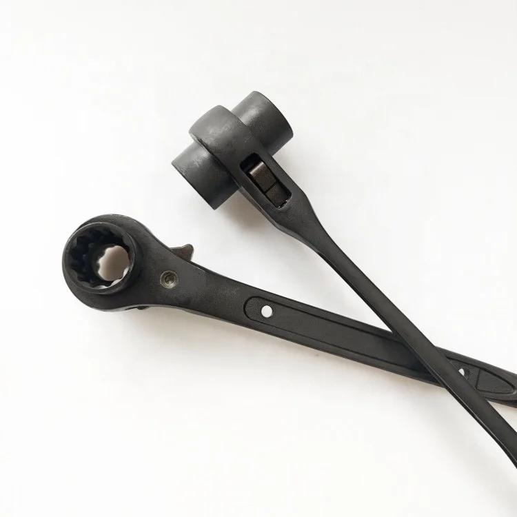Drop forged Phosphating Finishing Scaffolding Ratchet Spanner Podger Scaffold Wrench Dual Size 19/22 mm Handle Length 315 MM