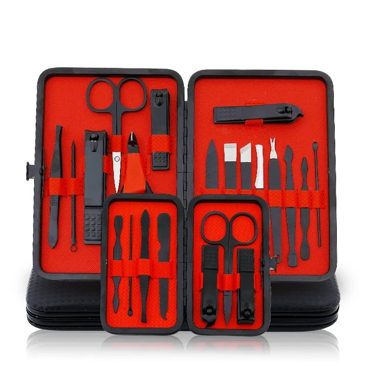 Stainless Steel Mini Black Disposable Professional Men Care Clipper Cutter Tool Manicure Pedicure De Kit Nail Set