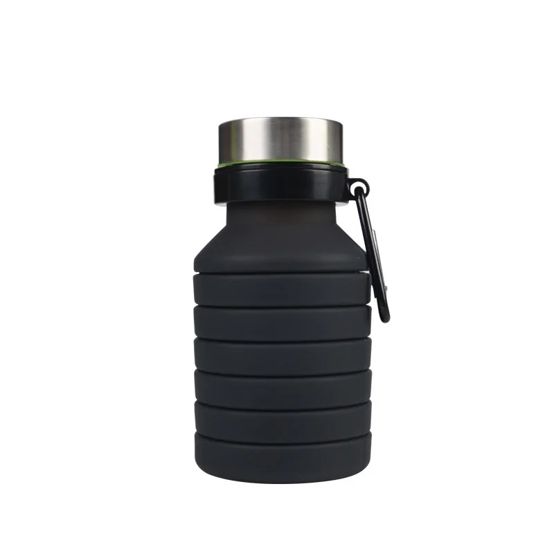 Customized Logo ECO BPA Free Foldable Sports Drinking Silicone Collapsible Water Bottle