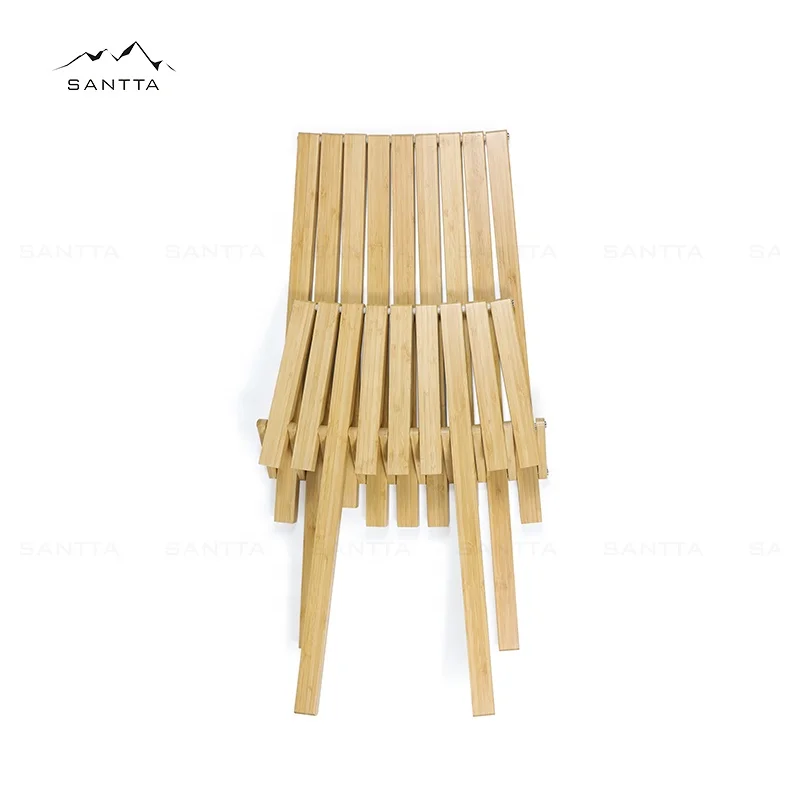 SANTTA Bamboo High Backrest Folding Chair for Patio, Beach, Garden