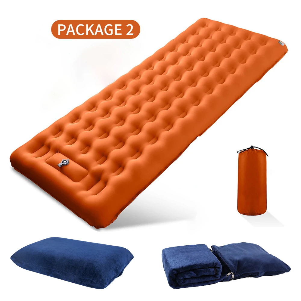 3 in 1 Set Adult Travel Flocked Inflatable Medical Hospital Mattress Sleeping Pad Car Travel Inflatable Mattress Air Bed