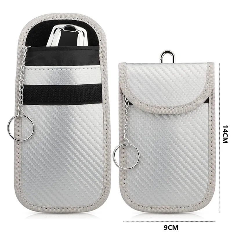 Carbon Fiber Faraday Key Fob Protector Compact Pocket Size Signal Blocking Faraday Pouch Car Key Case Wallets Faraday Bag
