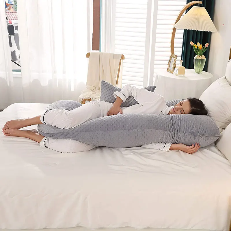 Full Body Comfortable Soft U Shaped Maternity velvet pregnancy pillow For Sleeping