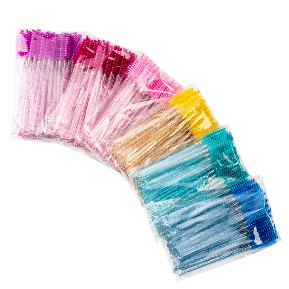 50pcs Disposable Eyebrow Lash Brushes Spoolies Crystal Eyelash Mascara Brushes
