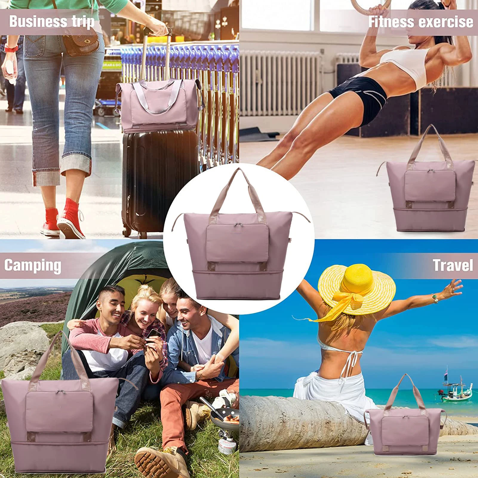 The Foldie Bag Waterproof Travel Duffle Bag Expandable Large Capacity Folding Travel Bag