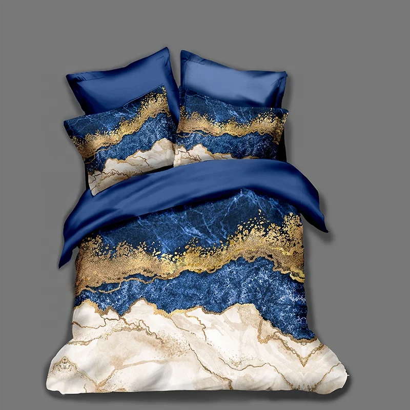 
China custom king size 3D digital printing quilt cover set 