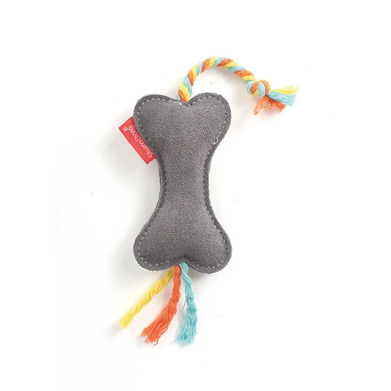 New Release Eco friendly Knots Weave Leather Plush Toys for Dogs