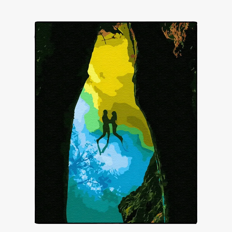 paint boy 40*50 paint by numbers Lovers scuba diving wall work Wall Decoration