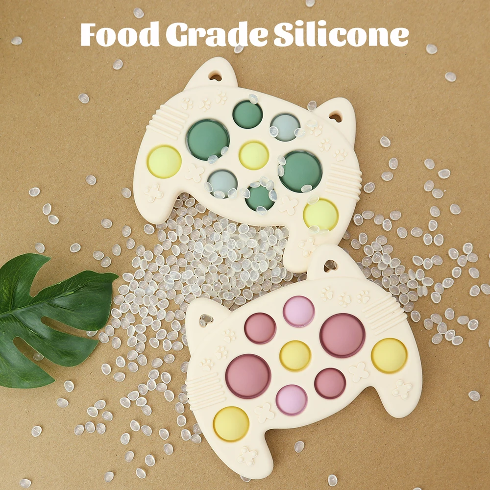 Custom Funny Cute BPA Free Kids Teething Toy Game Remote Sensory Teether Baby Silicone