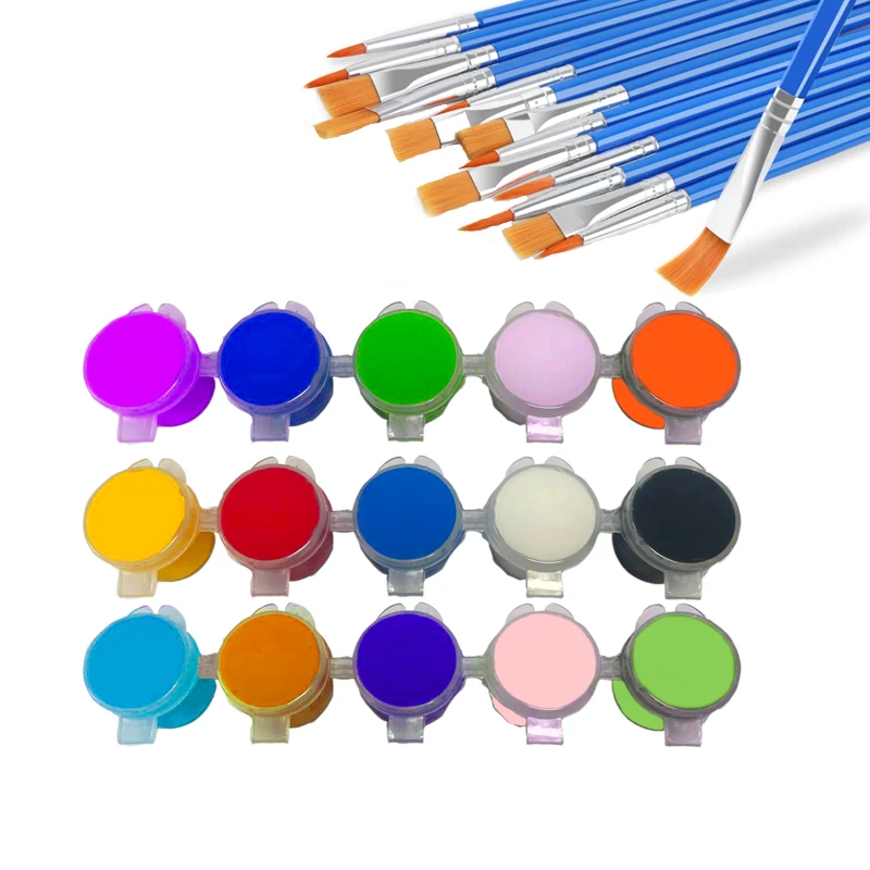 5ml 5 Pots Set Art Acrylic Paint with Brushes Art Supplies