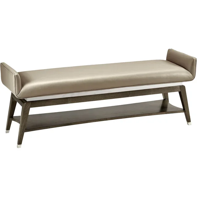 Luxury high quality Italia nordic modern style indoor leather bed bench for commercial hotel bedroom furniture bed stoo