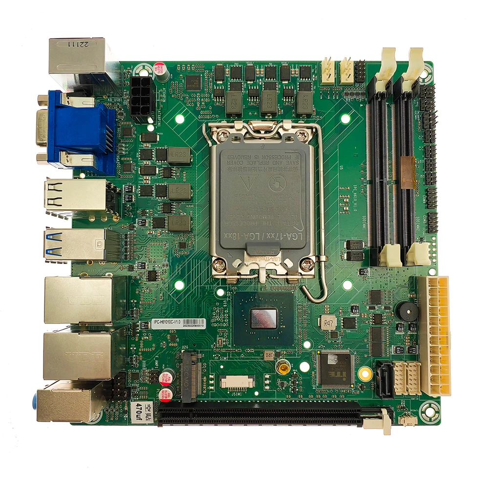 H610 12-14th Alder Lake Motherboard DDR4 M.2 Industrial 14 USB 12 COM Mini Itx Embedded Motherboard for Dual Lan Mini PC