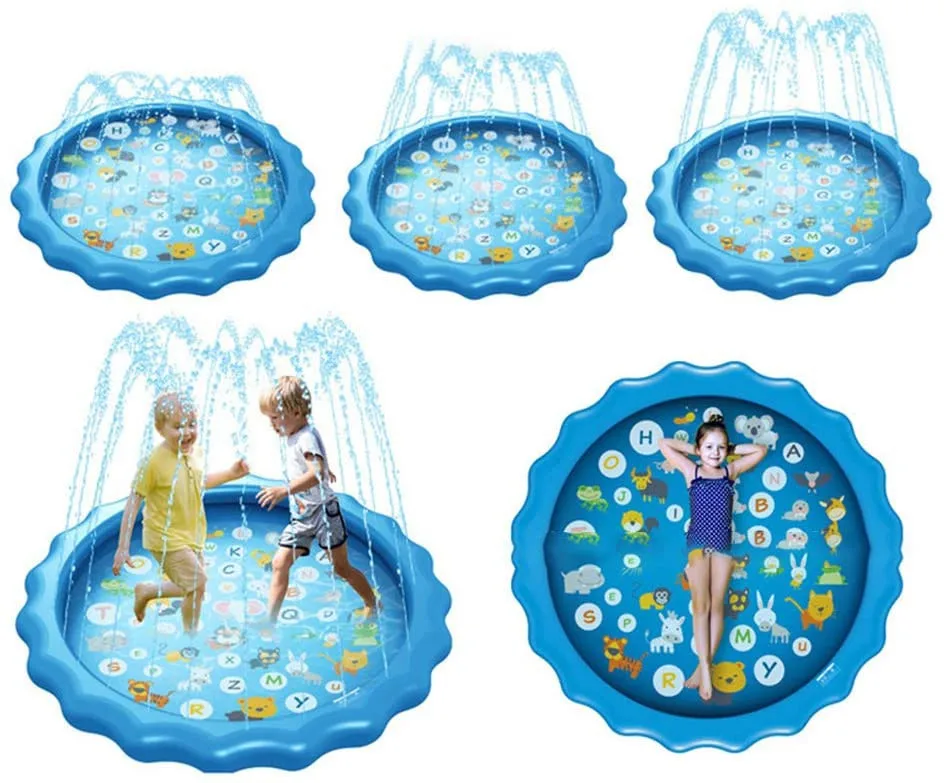 Play Mat Enhanced PVC Splash Sprinkler Pad Summer Play Beach Yard Outdoor Kids Inflatable Water Park Swimming Pool