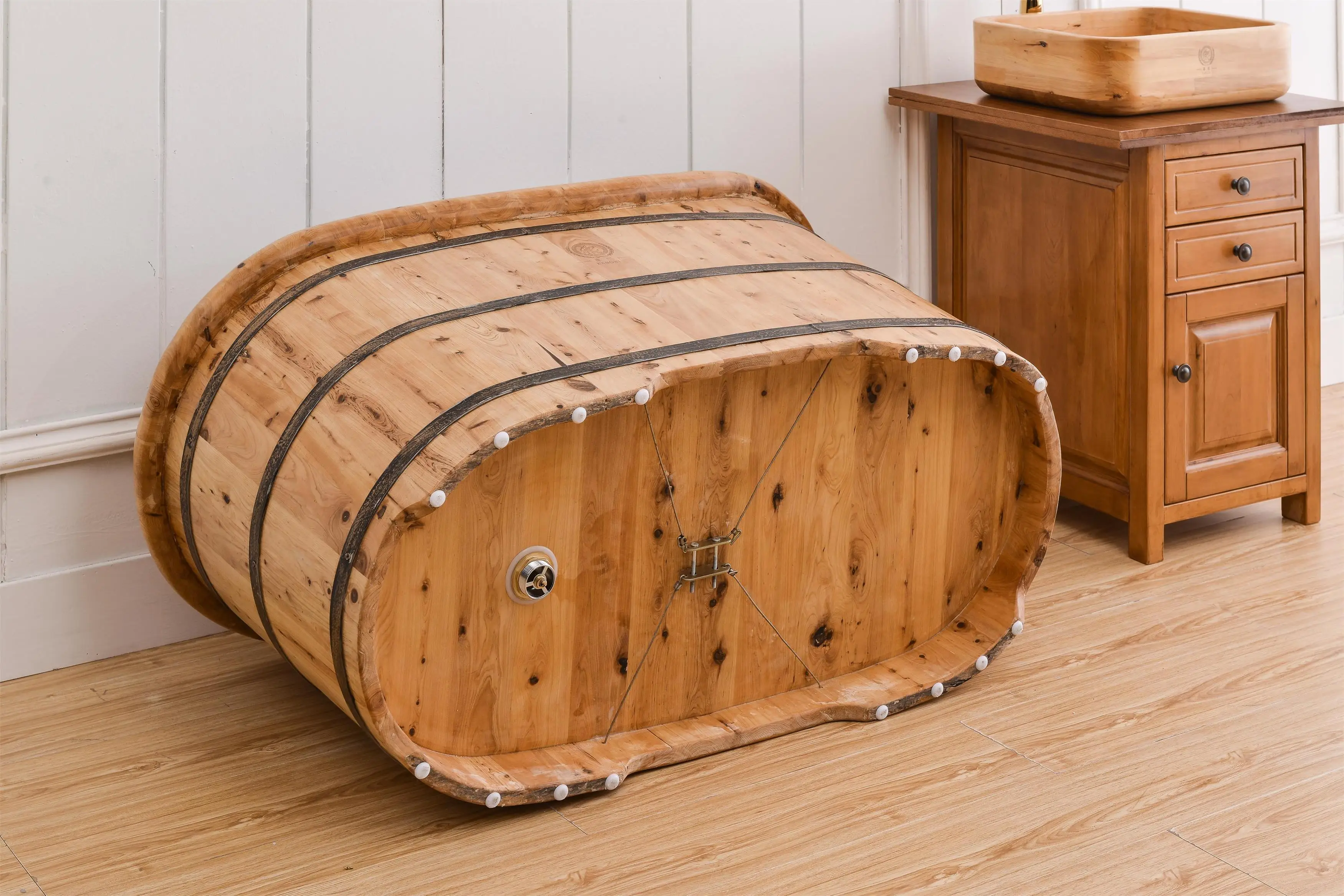110cm  freestanding tub hinoki Wooden Bathtubs indoor hot tub hotsale
