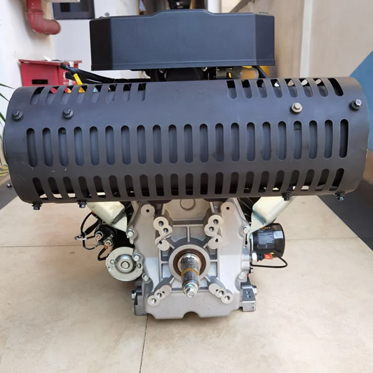 Electronic Speed Governing 37HP Double Cylinder  4 Stroke Gasoline Engine Keyway Shaft  27KW  2V90F  Engine