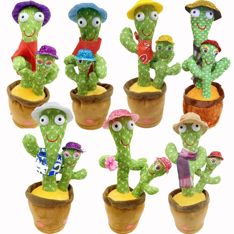 Stuffed Flowerpot Twisting Dance Cactus Doll Talking Singing Music Talking Dancing Plush Toy Hot Sale Products Cute Unisex 566