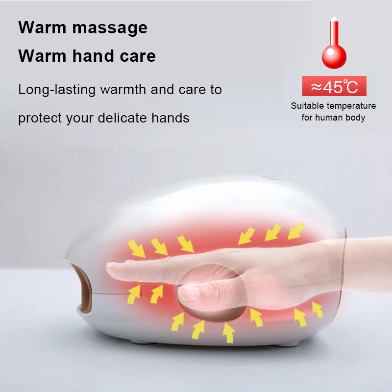 Multi-function Electric Kneading Finger Device Mini Air Compression Hand Massager with Heat