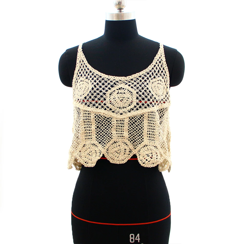 Хлопковое вязаное кружевное платье Shantou с вышивкой, сексуальная одежда ручной работы