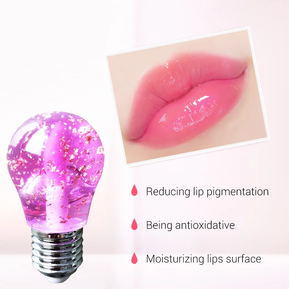Mini light bulb lip gloss liquid lipstick lip care transparent fruit flavor lip oil no logo Makeupwholesale
