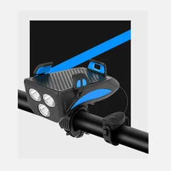 Rechargeable 600lm Bike Headlight 3 Led Bicycle Front Light With Mobile Phone Holder & 4000mah Power Bank IP55 Cycle Light