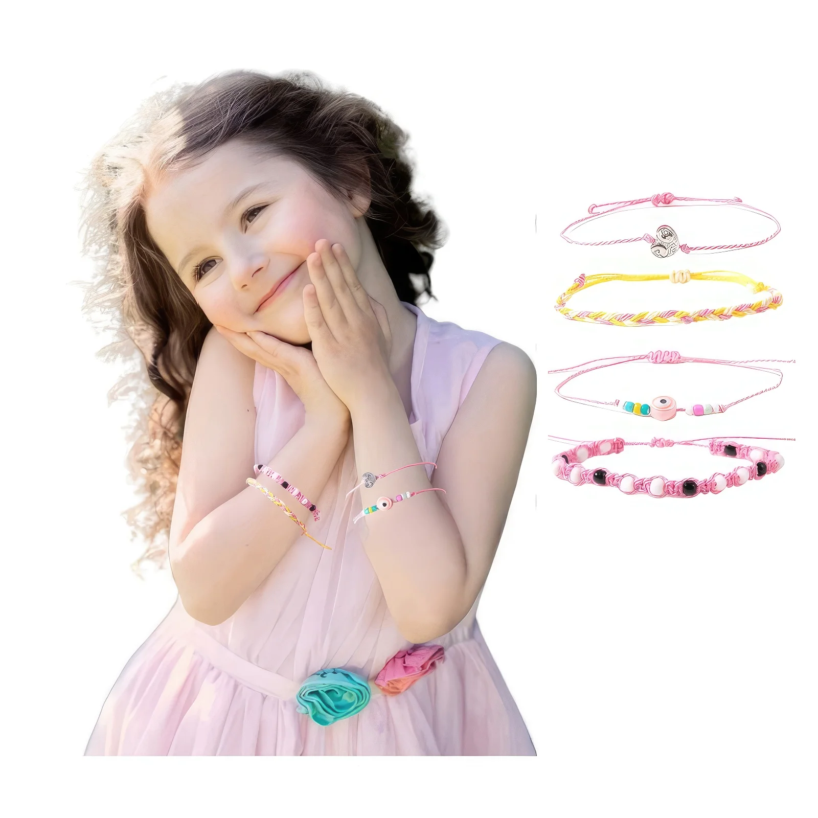 girls Bohemian Beaded Woven Bracelet Rainbow Colorful Braided Rope Bracelet Wholesale