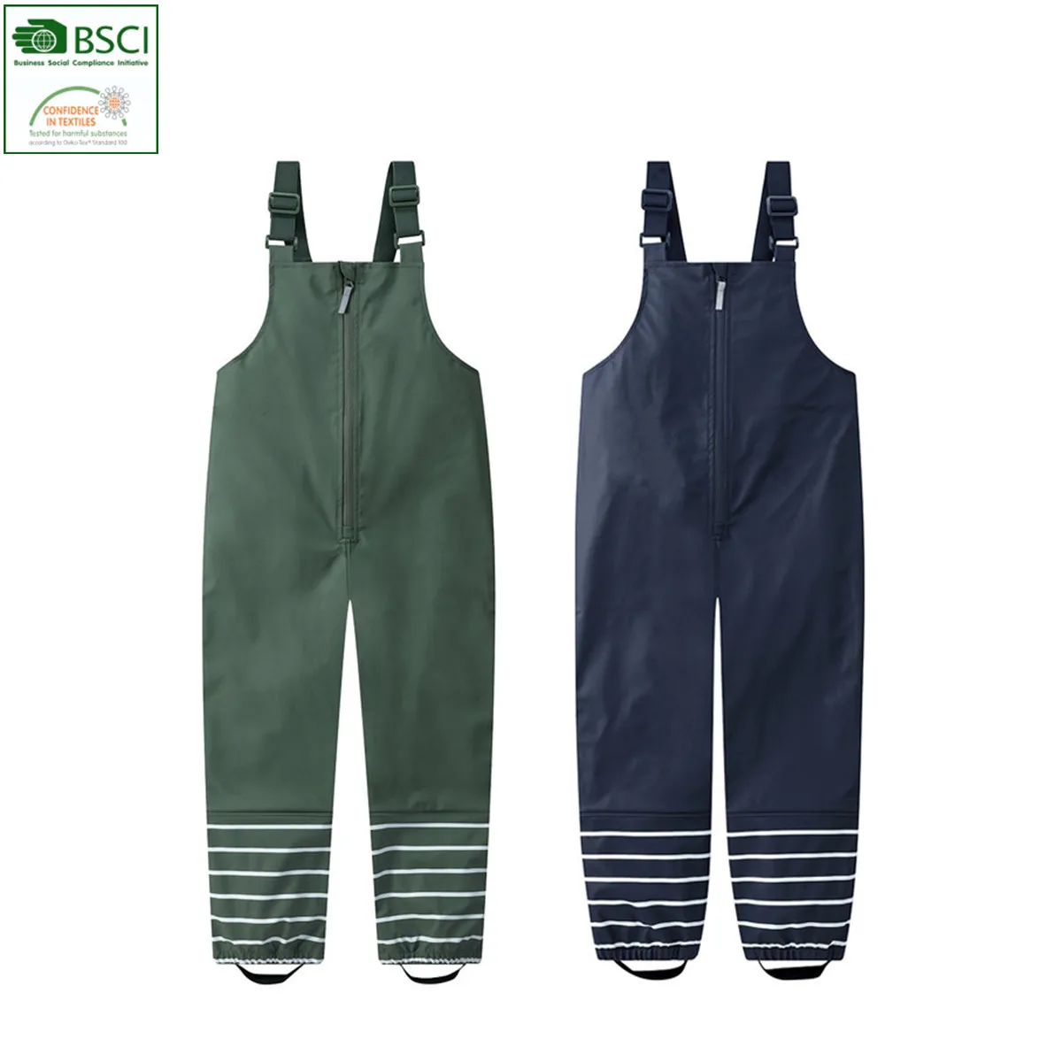 Children PU Waterproof Rain Pants Baby One Piece Jumpsuits Rompers Boys Girls Rain Pants Fashion Kids Overalls