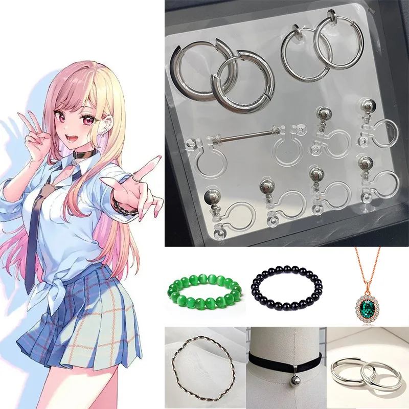 Marin Kitagawa Cosplay Accessories Earrings Nail Necklace Bracelet Ears Anime My Dress-Up Darling Cosplay Props Jewelry