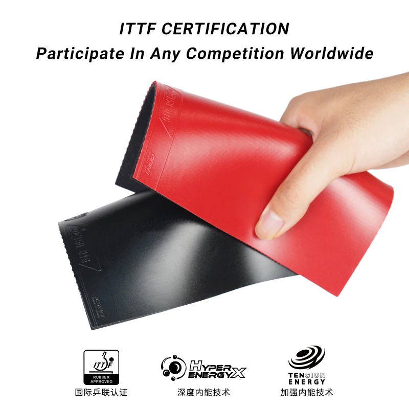Loki Hot Sell K3 Non-Tacky ODM OEM Hardness 37 Thickness 2.1mm ITTF Standard Certification Table Tennis Rubber