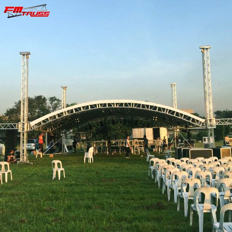 Stage Truss Roof DJ Booth Table Lighting Aluminum Prefab Concert Stages Wedding Stage Music Scene