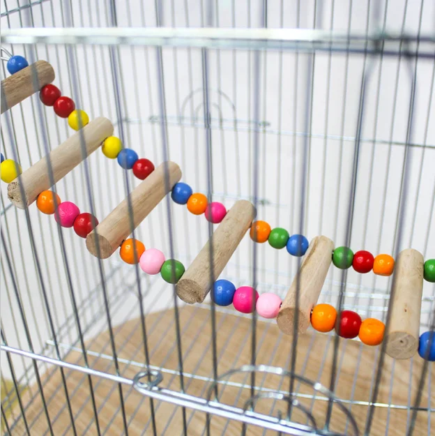 Natural Wood Bird Parrot Toys Birds Playground Climbing Toys Parrots Stand Perch Pet Training Parrot Toy Pet Bird Ladder