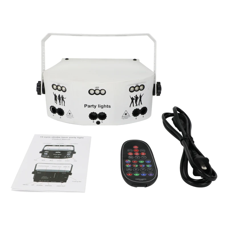 NEW 15 eyes UV LED stage lazer light Disco ball Moving head Beam lights DMX laser dance floor lights for night club