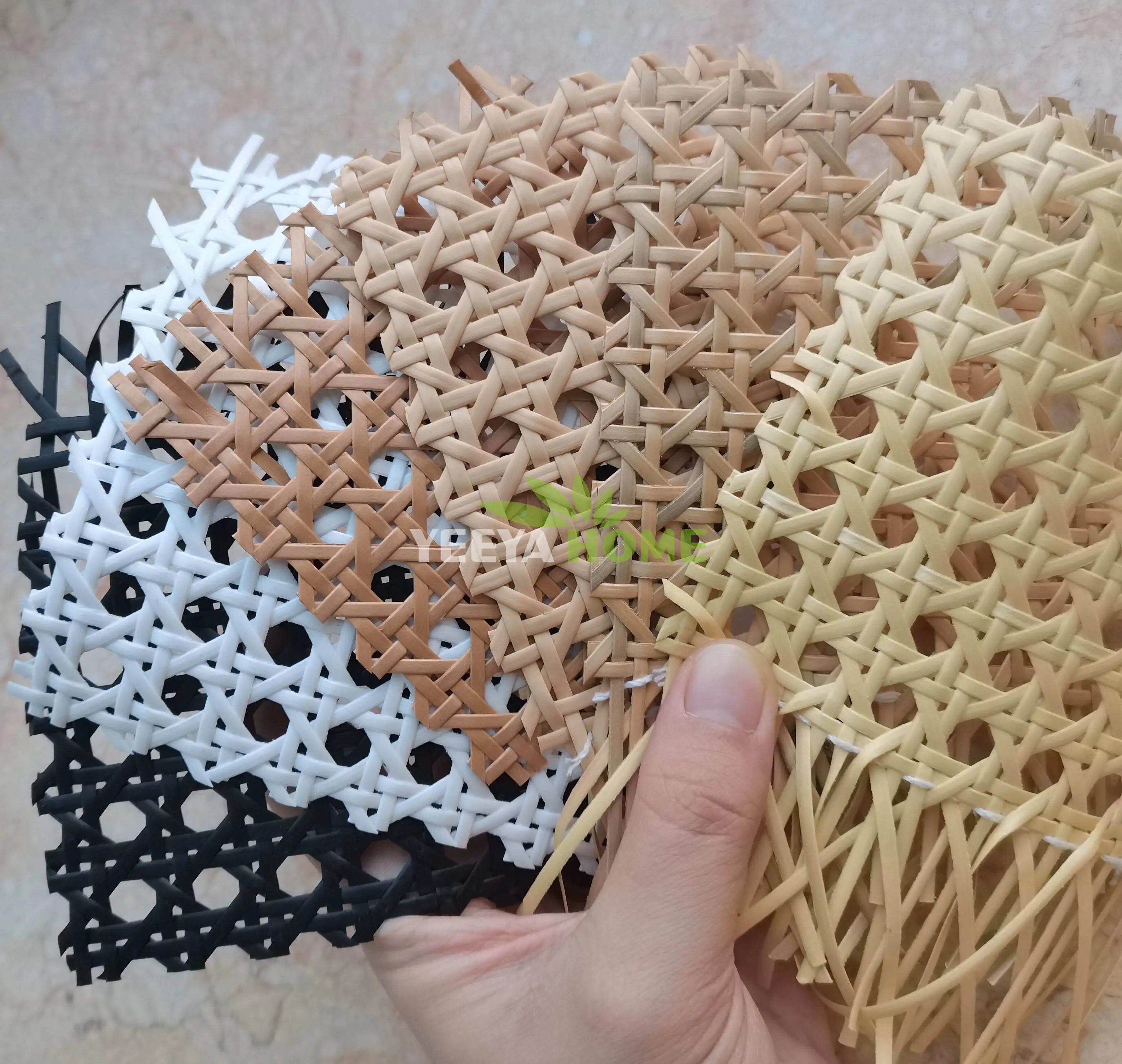 Durable Synthetic Fiber Fine Open Mesh Plastic Rattan Roll Synthetic Rattan Weaving Material