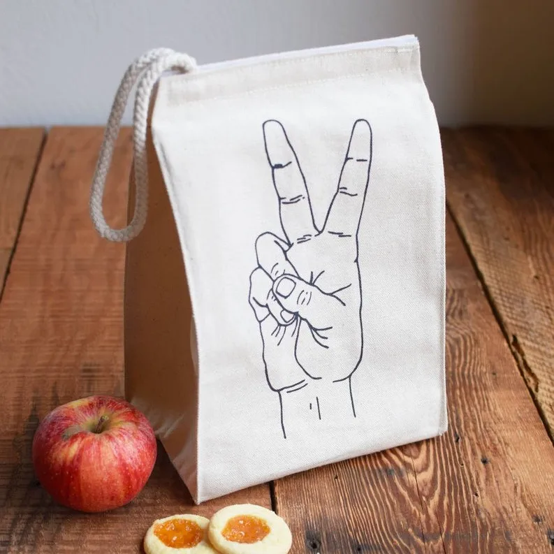 Waterproof Thermal Tote Cotton Waxed Canvas Lunch Bag