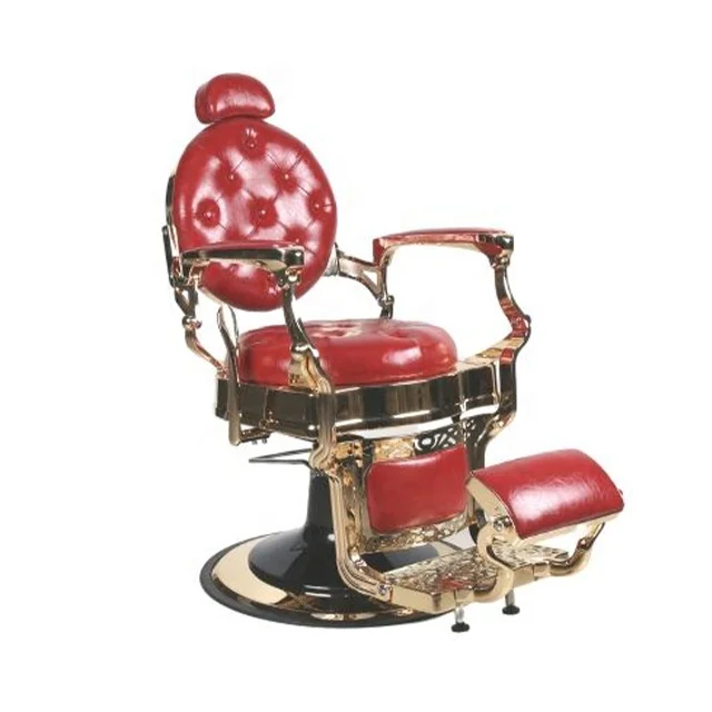 Hair Cutting Chair Black and Gold Hair Salon Chairs / Barber Chairs Set Furniture Heavy Duty Hydraulic Pump 3 Years Wood/metal