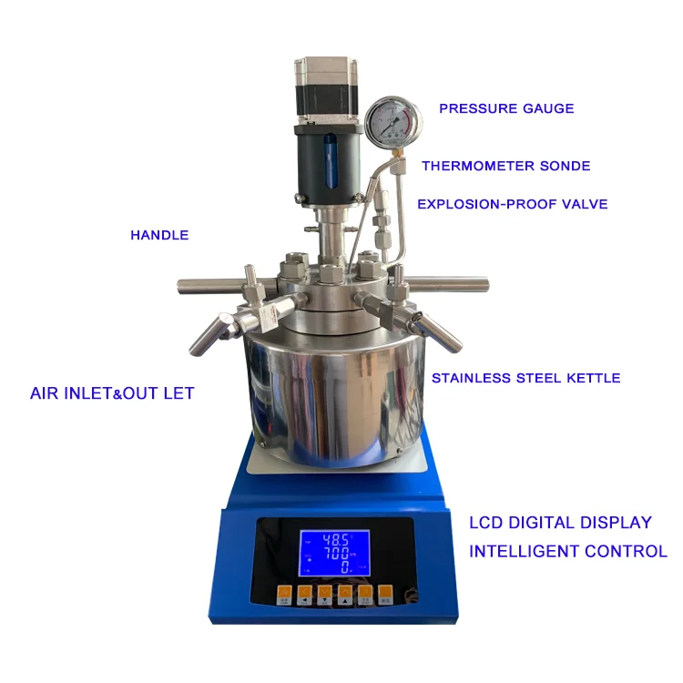 Manufacturer produce and sale lab high pressure reactor mini stainless steel hydrogenation reactor high pressure reactor 50ml