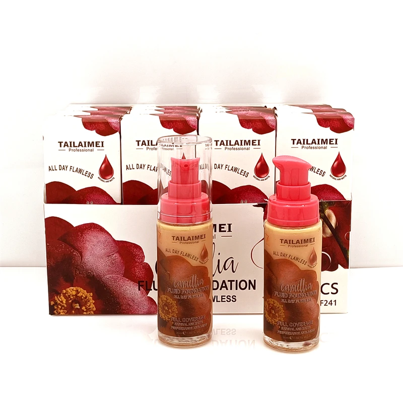 TAILAIMEI Camellia Fluid Foundation Full Coverage Natural And Matte Make Up Base Liquid Moisturizing Brighten Makeup Foundation