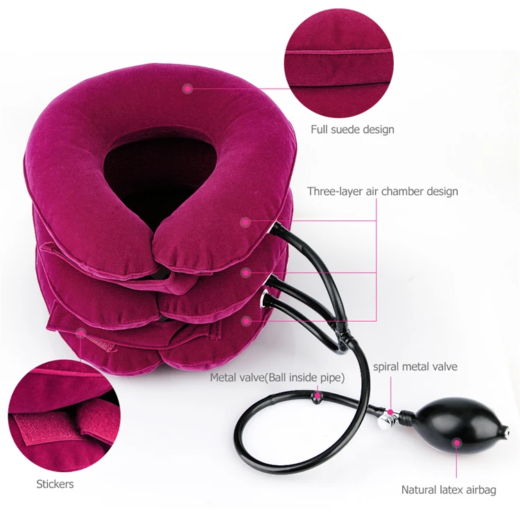 Made in China Massage Adjustable Air Inflatable Cervical Neck Traction Device Support Pillow For Stiff Neck