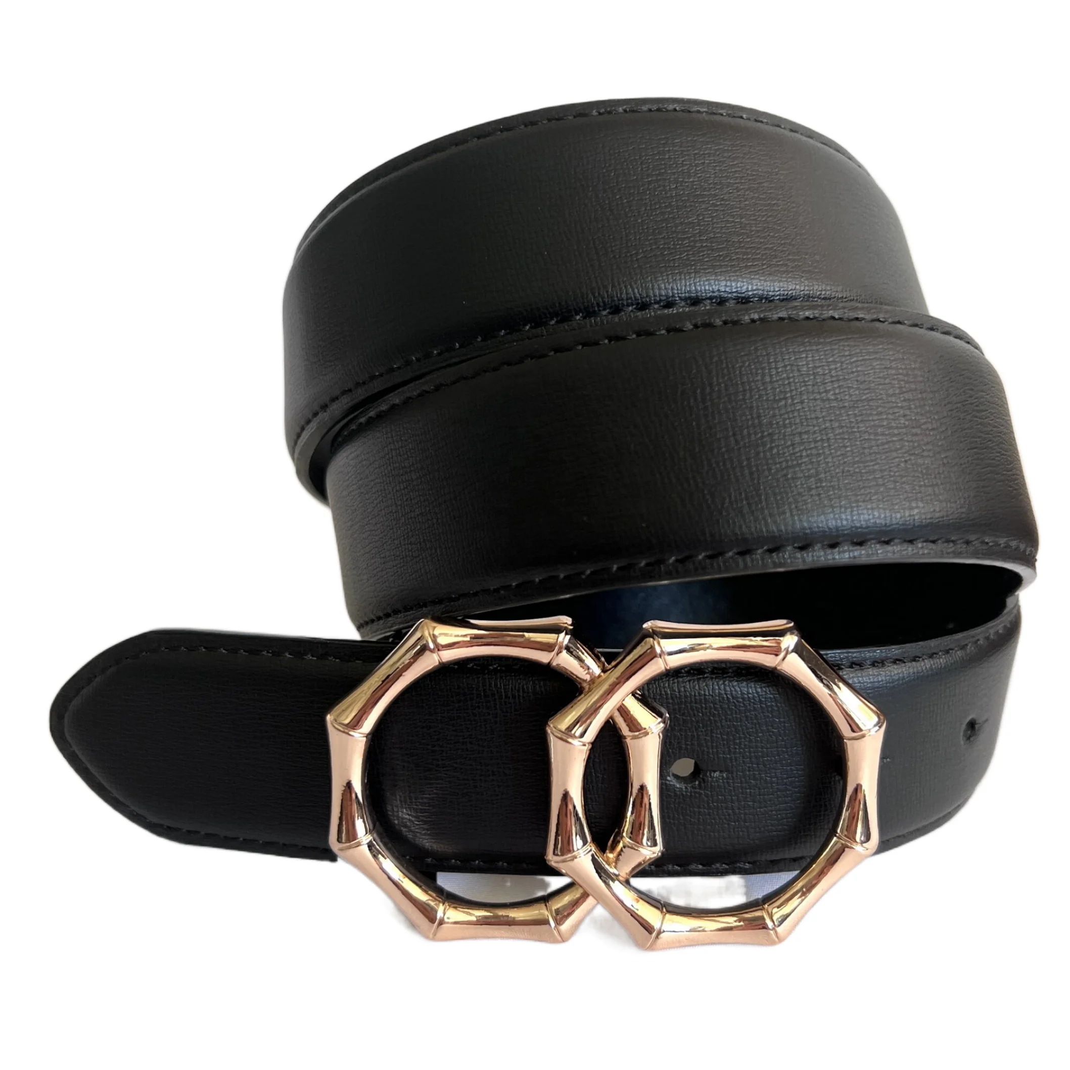 4CM Wide belts for women luxury designer Fashion Belts With  Bamboo shape double Ring Zinc Alloy Buckle