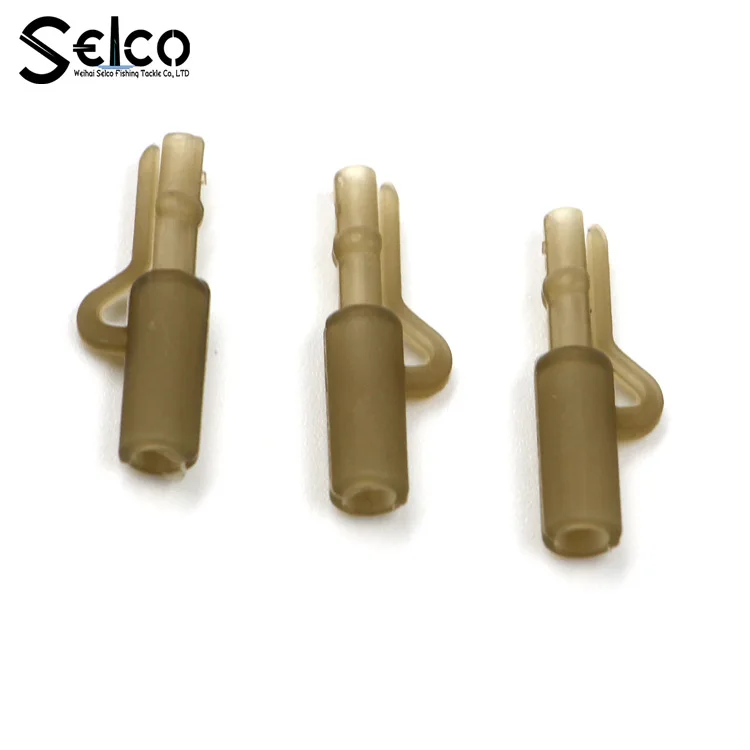 Selco Safety Lead Clip With Locking Pin Green Brown Carp Fishing Terminal Tackle Safety Clips LEAD CLIP