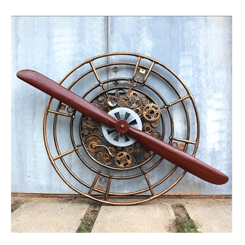 Retro iron industrial style metal aircraft propeller engine bar restaurant American wall hanging decoration