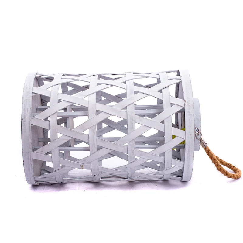 Bamboo Weaving Lantern Hanging Portable Bamboo Woven Candle Holder Wooden Lantern For Home Decor